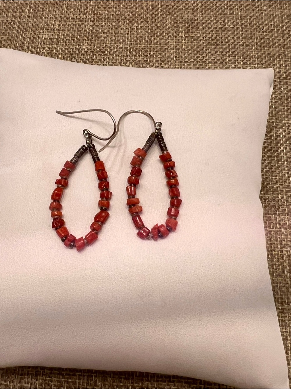Red Beaded Teardrop Earrings - Brand: